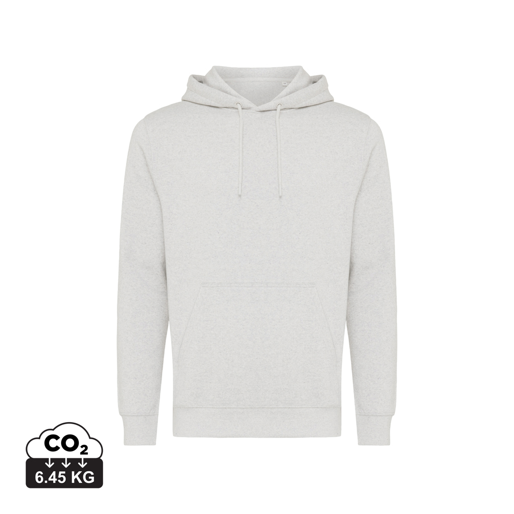 Sweat à capuche unisexe promotionnel coton bio Rila Iqoniq light heather grey